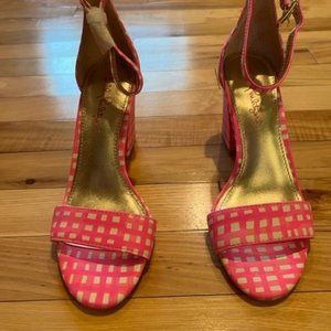 Lilly Pulitzer pink and white heels
